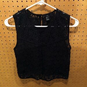 Forever 21 Black Lace and Mesh Style Tank Top